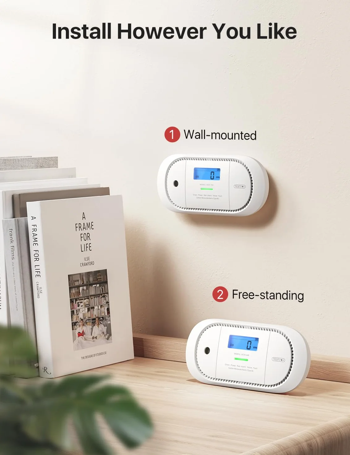 X-Sense Detector de monóxido de Carbono inalámbrico interconectado, Alarma de co alimentada por batería reemplazable con Memoria de Valor Pico, Cumple con el estándar EN 50291, XC01-WR, 1 Pieza