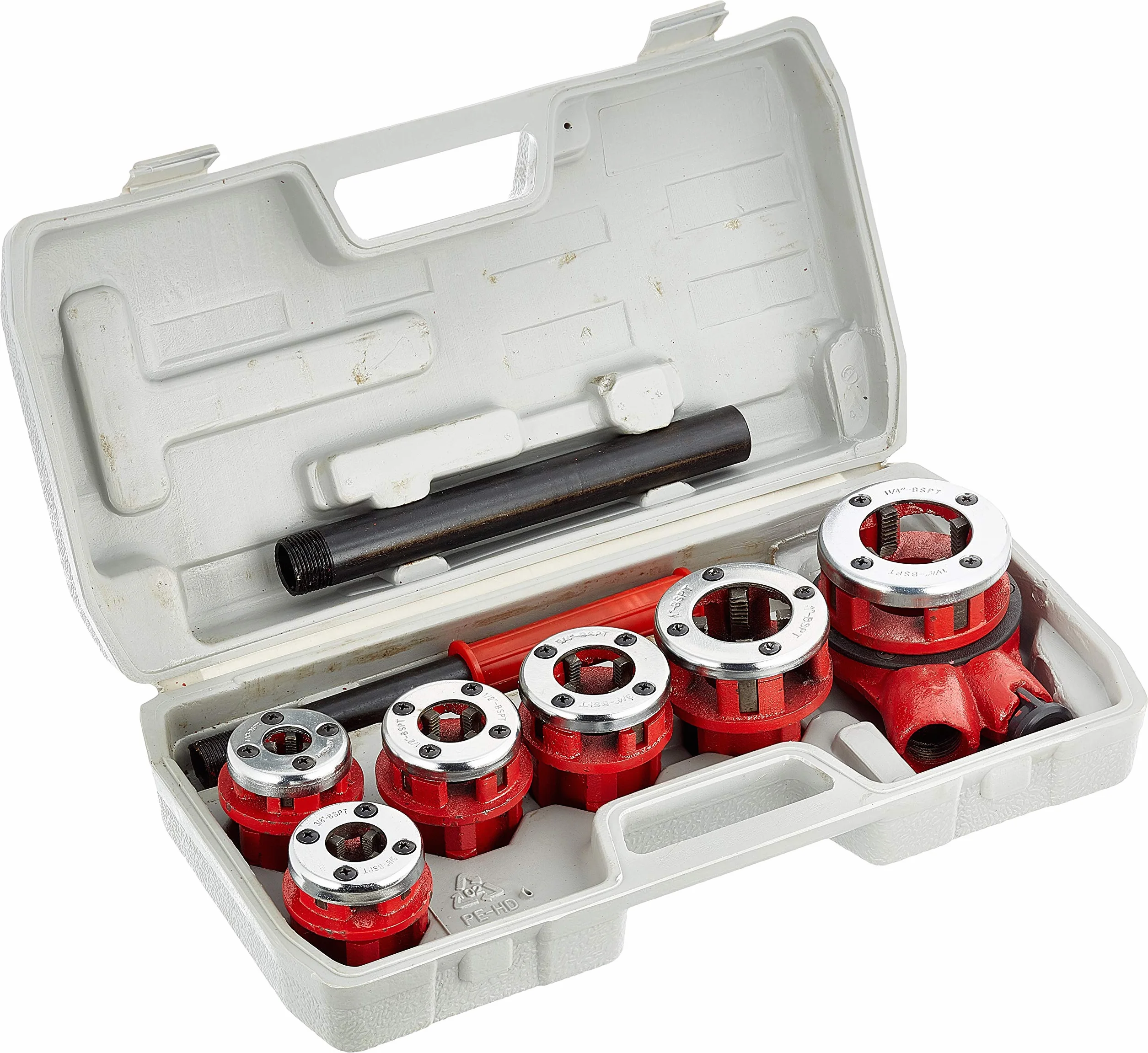 Mannesmann - M 530-9 - Juego de terrajas de carraca para tuberías de 9 piezas 1/4"-11/4"