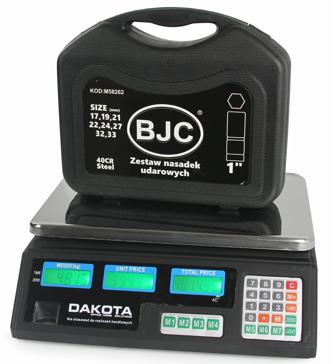 Báscula electrónica industrial con pantalla digital, 40 kg, de acero, plataforma de 33 x 23 cm, comercial