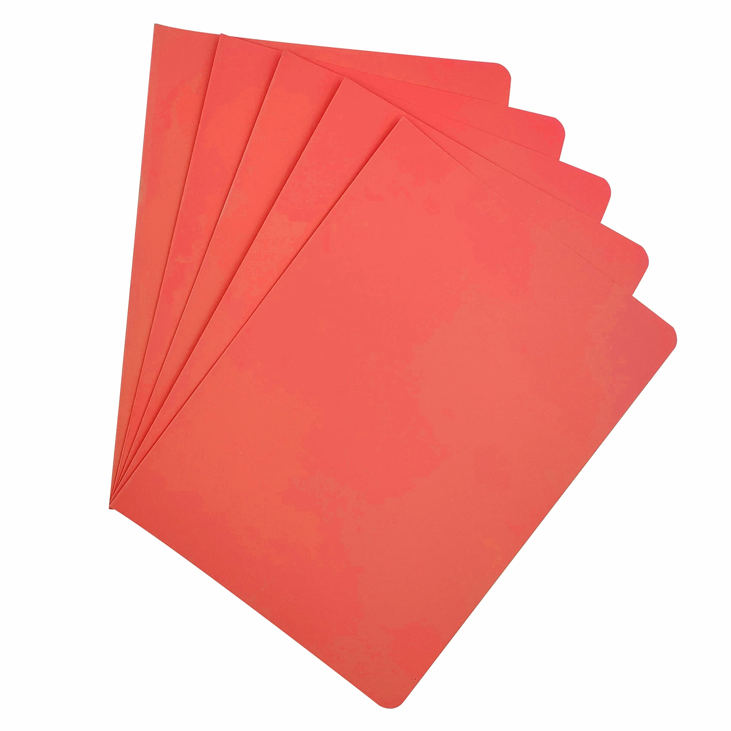 Raylu Paper® - Pack de 25 Subcarpetas de cartulina para documentos, colores vivos. Carpetas de cartulina kraft gruesa de 200g (Rojo, A4)