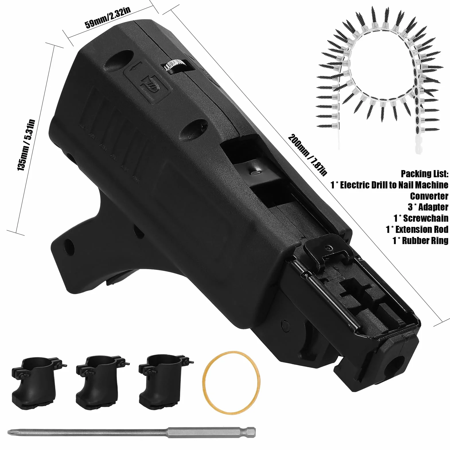 Taladro eléctrico automático de litio, convertidor de máquina de tornillo de cadena, grapadora inalámbrica, clavadora eléctrica recargable, máquina de clavar portátil, grapadora para el