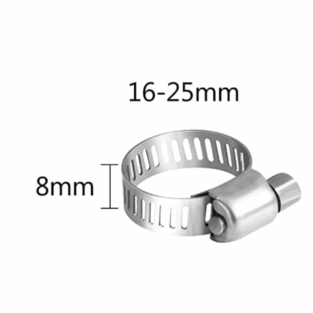30 Piezas 304 Abrazaderas de Manguera Abrazaderas de Manguera Ajustables de16-25 mm para Tuberías de Gas, Agua, Conductos Abrazaderas de Tornillo Sin Fin, Cables, Grifo Doméstico, Fijación de Tuberías