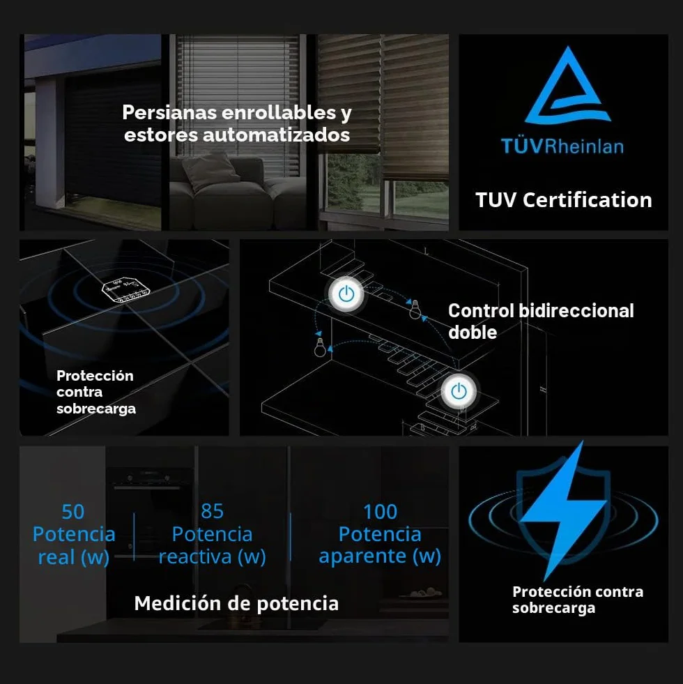 SONOFF Módulo de interruptor de cortina inteligente WiFi de 2 vías con relé dual para cortinas motorizadas, persianas, persianas, funciona con Alexa, no requiere concentrador, DUALR3 Lite