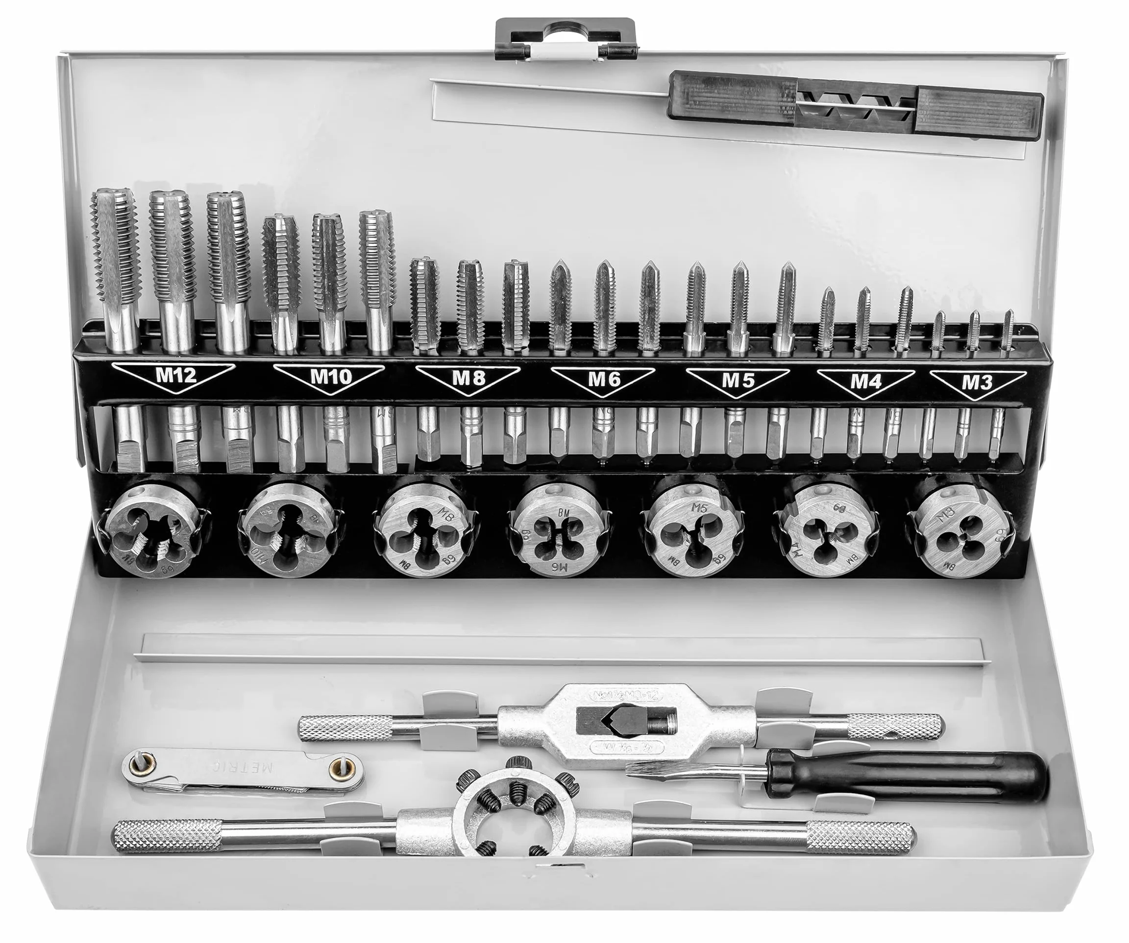 Mannesmann M53250-B, Juego de herramientas para roscar, 32 Piezas