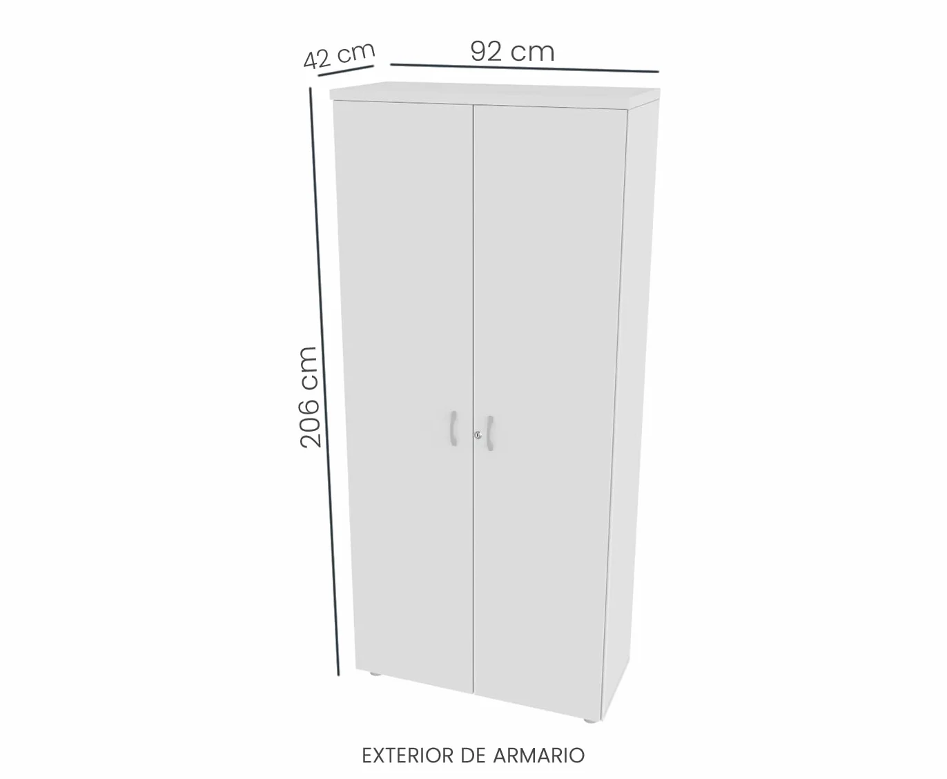 Euromof Armario de Oficina 92x42x206 cm Blanco