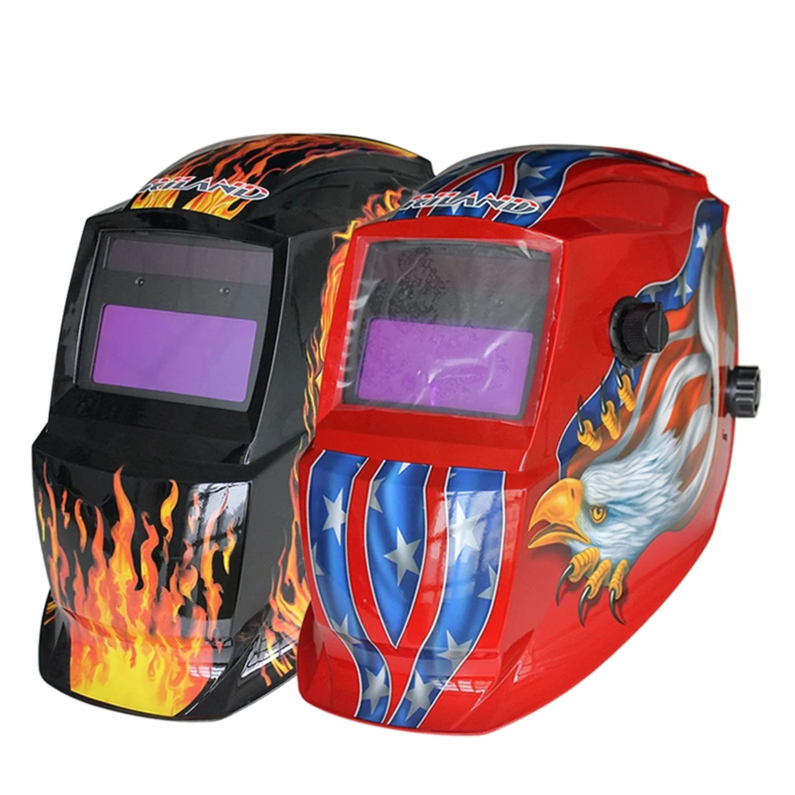 Soldador Cráneo solar auto oscureciendo el equipo de soldadura de la soldadura del águila de águila eléctrica TIG MIG MMA Máscara de soldadura eléctrica tapa de soldadura (Color : Fire Skull)