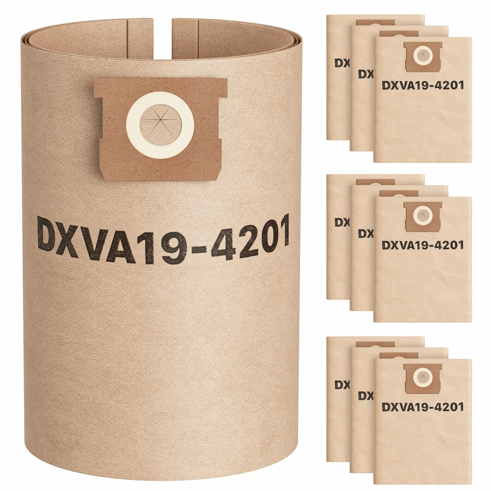 iSingo 9 bolsas de aspiradora compatibles con aspiradoras DeWalt DXV23PTA 23L DXV38S 38L DXV20PA 20L, DXV34P, DXW38P, DXV30S, bolsas de polvo de repuesto de alta eficiencia, 6 a 10 galones, 80 x 40 cm