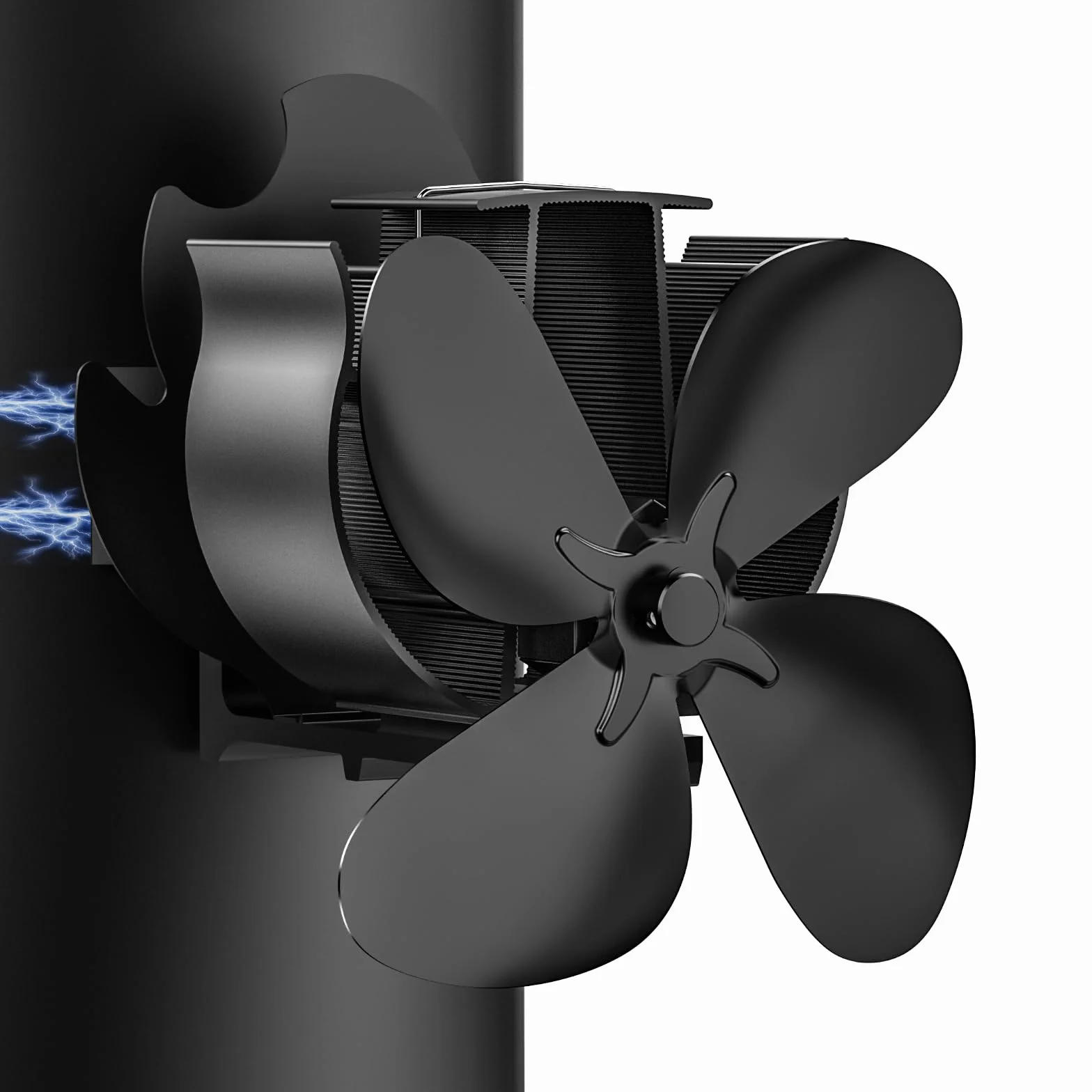 Ventilador para Estufa de Leña, Ventilador Magnético de Chimenea de 4 Aspas, Silencioso y de Bajo Consumo, No Requiere Electricidad, Apto para Estufas de Gas/Leña