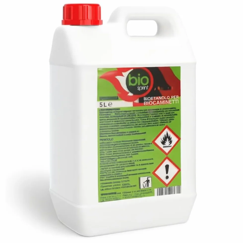 Bio Sprint - Bioetanol - Combustible para estufas de 5 litros, 99,9% inodoro, sin humo natural, sin azufre, plástico, color rojo