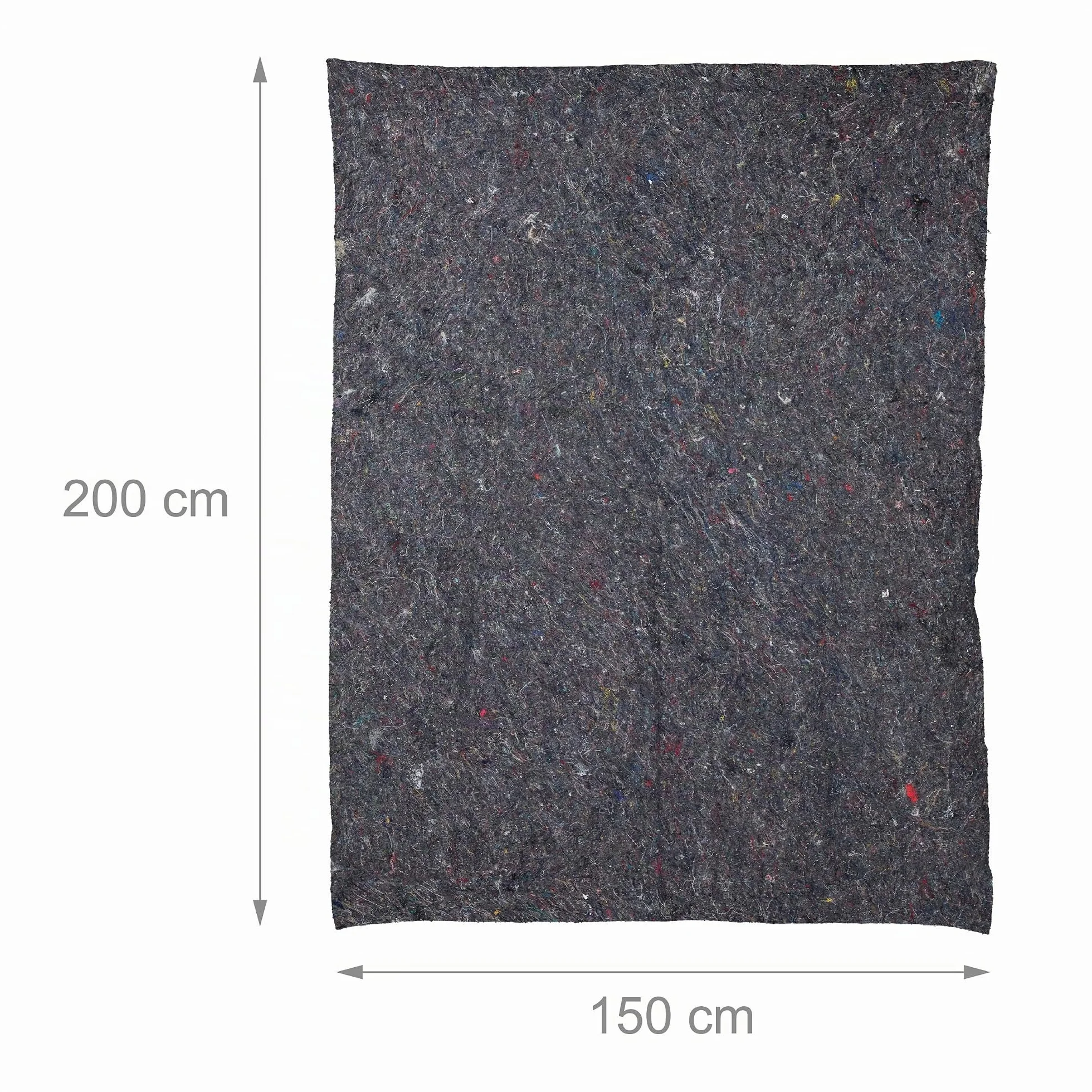Relaxdays Mantas de Mudanza, Pack de 4, Fieltros Protectores para Transporte y Suelo, 150 x 200 cm, Moqueta Pintor, Gris