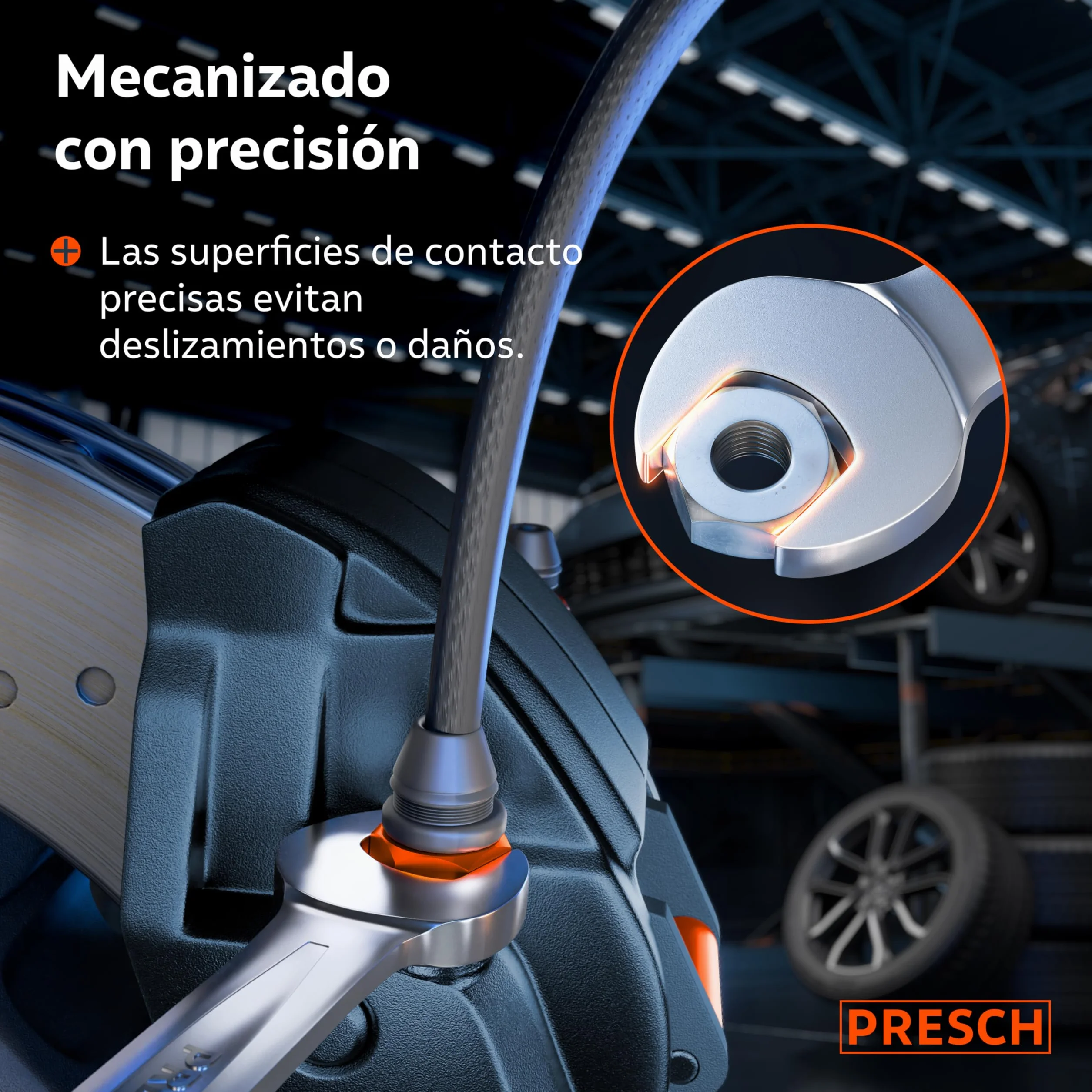 PRESCH Llaves fijas con carraca reversibles 5 uds (8, 10, 13, 17, 19mm) con bolsa - Ángulo de retorno mínimo (4°, 90 dientes) - Juego llaves carraca duraderas fabricados con precisión