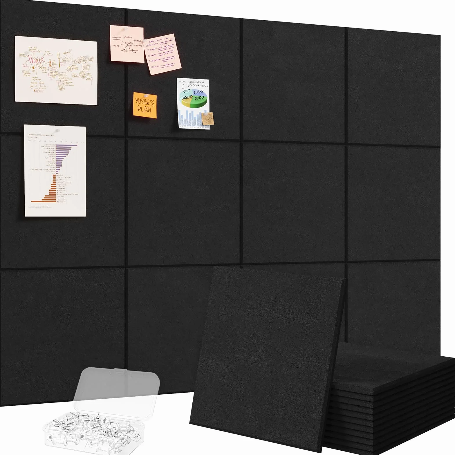 Lifewit Gran Tablero de Corcho Adhesivo 120x90 cm 12 Paquetes con 50 Pines