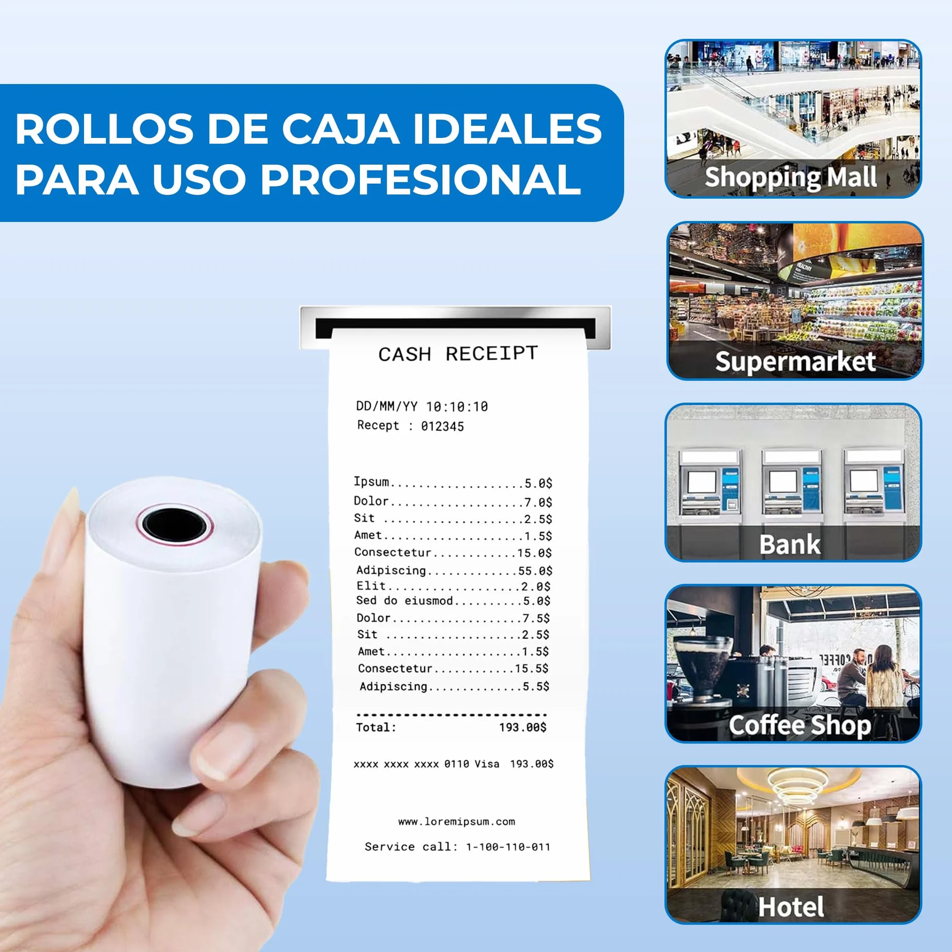Double Dragon Papel Térmico Premium 57 x 40 mm para Recibos PDQ POS EPOS Paquete 20 unidades