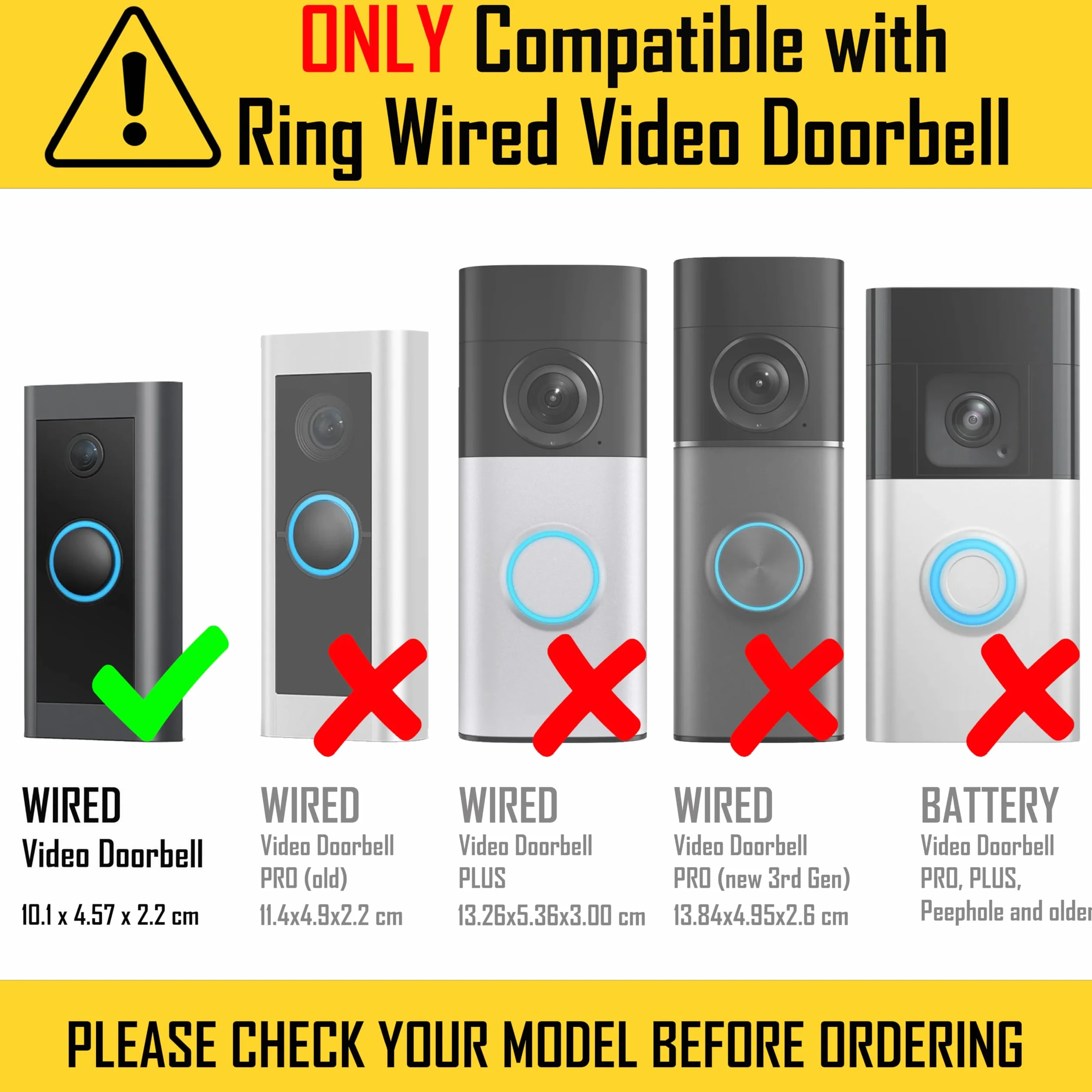 Compatible con RingWired | Soporte de montaje en esquina | Ángulo de 45° | Ajuste delgado, fuerte
