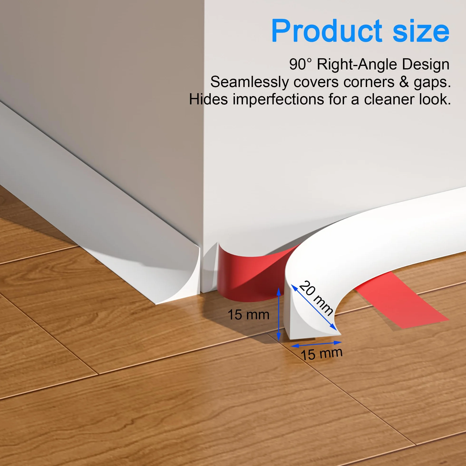 Molduras de Pared Autoadhesivas TPE Flexibles 8 Metros, Moldura Plana para Pared, Techo, Azulejos (Blanco)