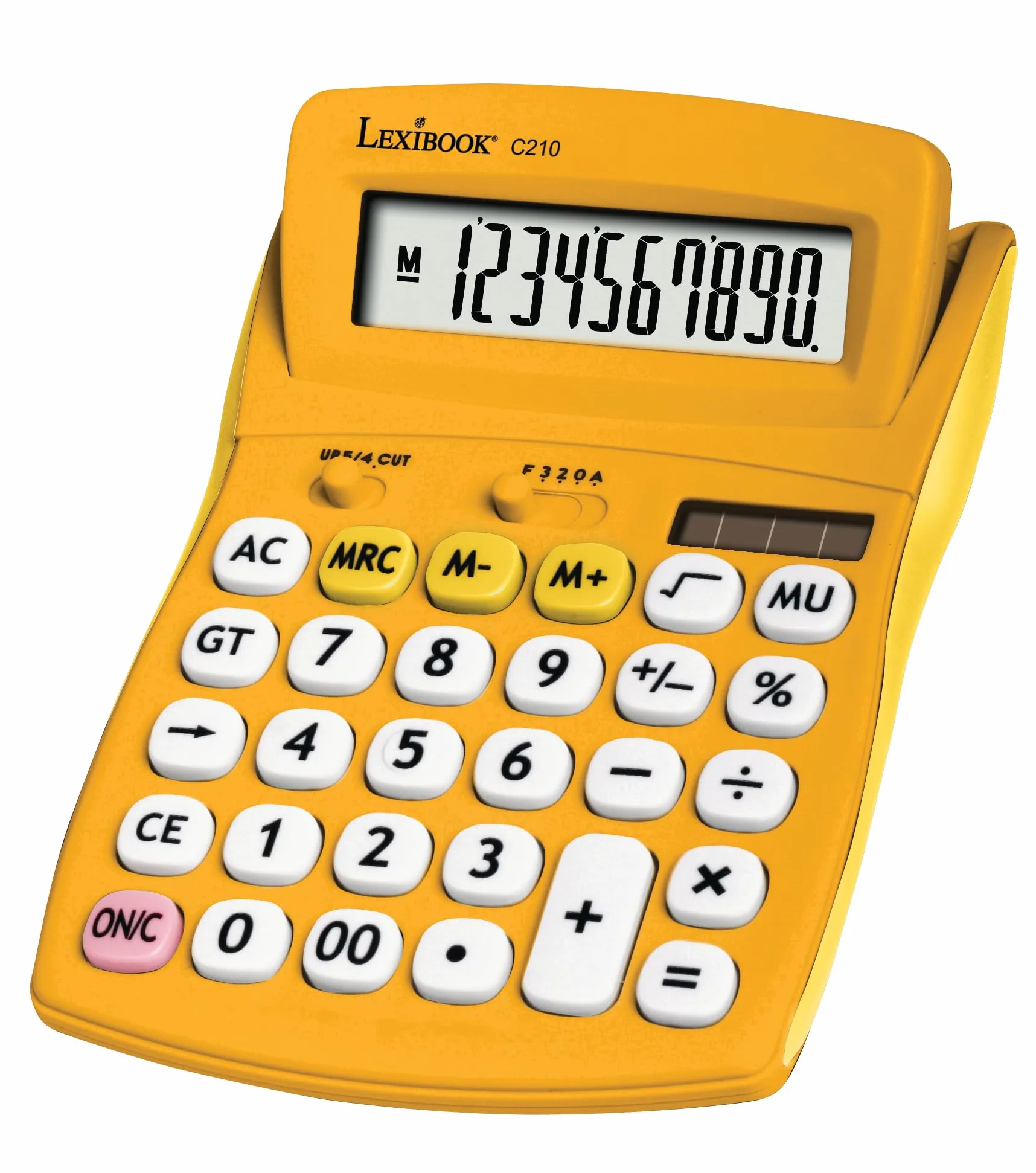 Lexibook FRUITIES® Calculadora de sobremesa 10 dígitos Pantalla basculante Alimentación Solar y Pilas Amarillo C210D