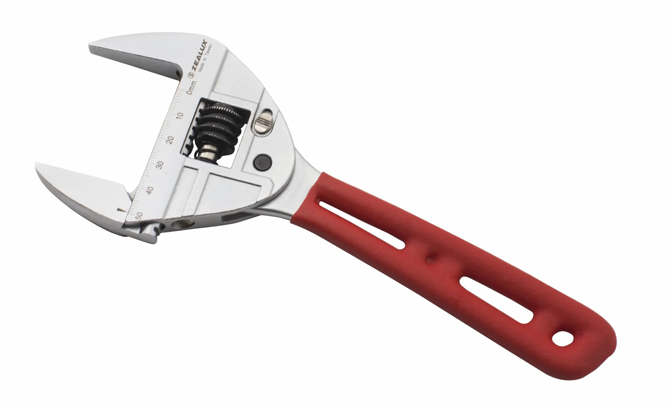 Zealux Llave ajustable de trinquete de 50 mm fabricada en acero al cromo vanadio, superficie galvanizada para resistencia a la oxidación, mango para un uso ligero