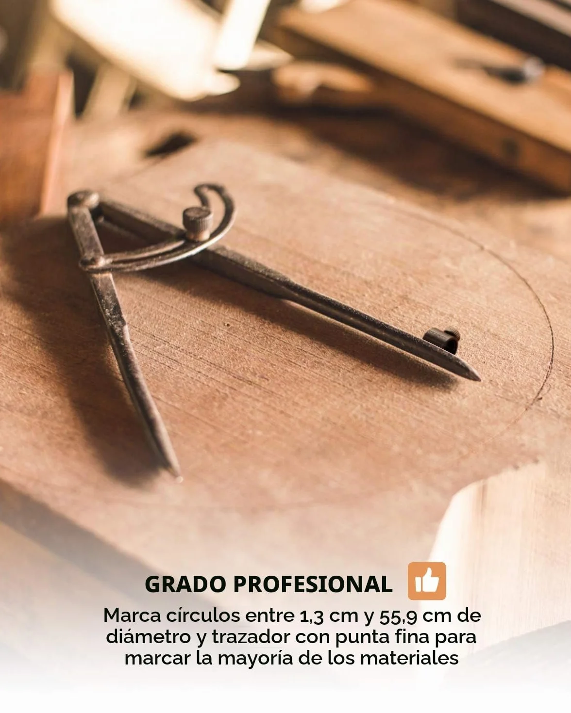 Nicprofesional Compás 8 Pulgadas Carpintería Construcción Geometría Dibujo