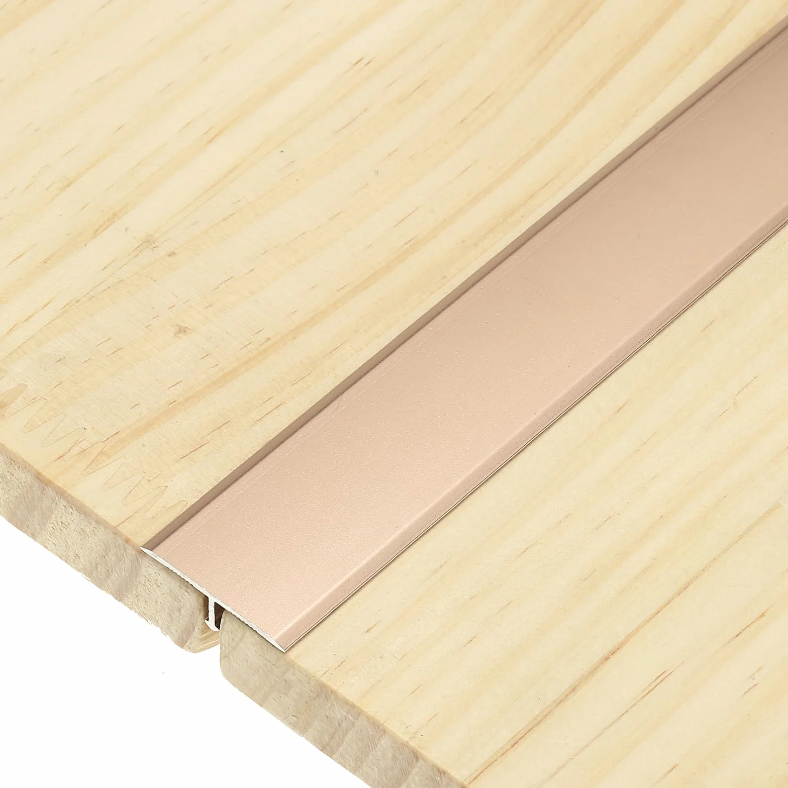 QUARKZMAN 3 Piezas De Tiras De Transición T-Molding, 0.9m x 25mm (L x A) Tira Divisora Plana De Suelo De Aleación De Aluminio Para Revestimiento De Vinilo, Bordes, Color Rosa Dorado