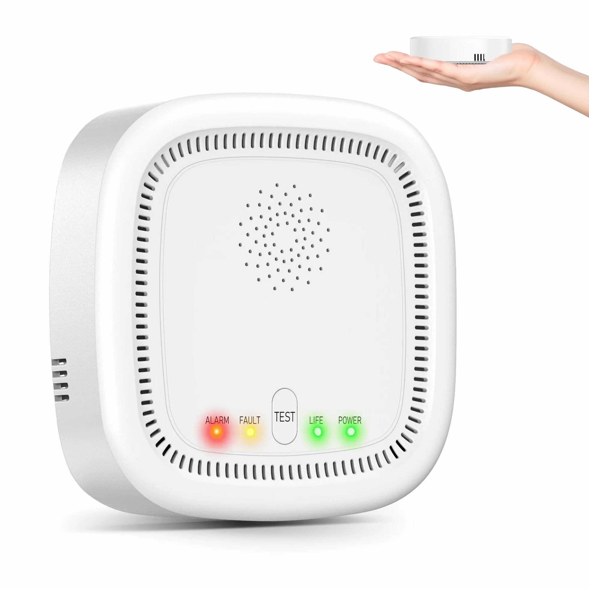 Detector de Gas 100% a Baterías, Detecta Gas Natural GPL Metano Propano con Alarma Acústica y Visual para Casa y Autocaravana (No Incluye Pilas)