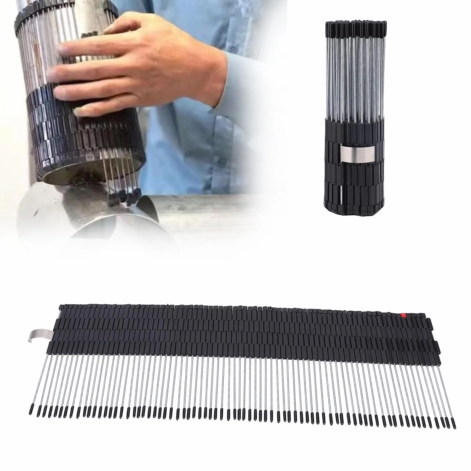 Herramienta Perfiladora de Tuberías Multifuncional, Plantilla para Hacer Muescas en Tuberías y Medidor de Contorno para Dar Forma a Tubos, Medir (Longitud 500 mm] Extractor multifunción
