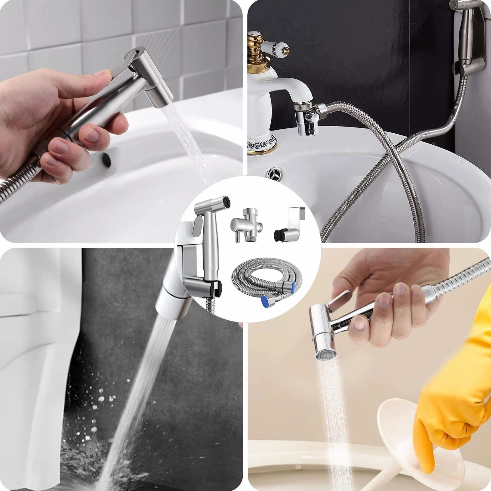 Kit de Pulverizador de Bidé de Mano, Ducha Bidet Acero Inoxidable 1.5m Manguera