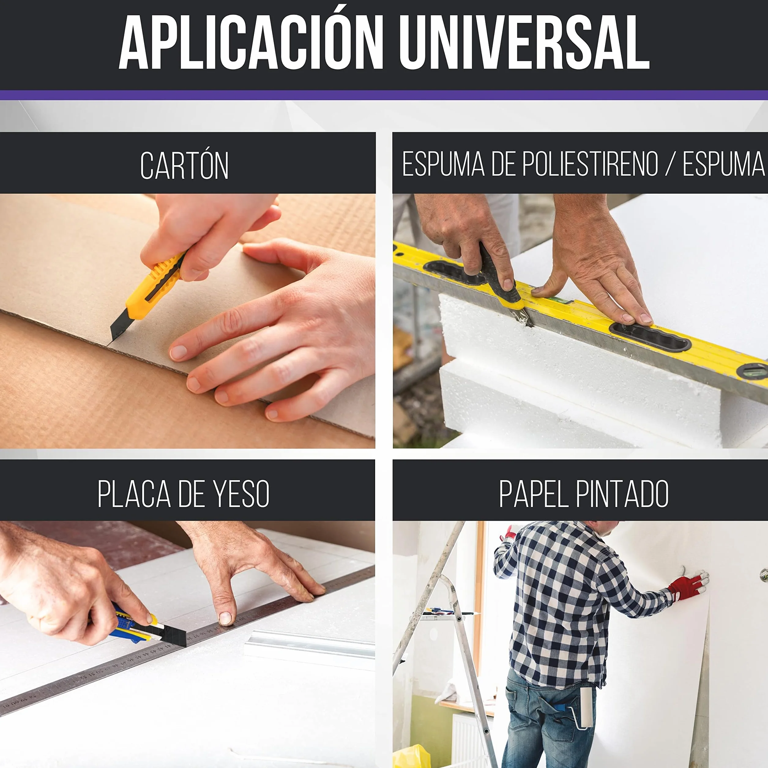 Filzada® 120x Cuchillas de repuesto para cuchillos de corte de 9mm NEGRO - Cuchillas ultra afiladas para alfombras - Cuchillas a presión para cuchillos de corte de 9mm
