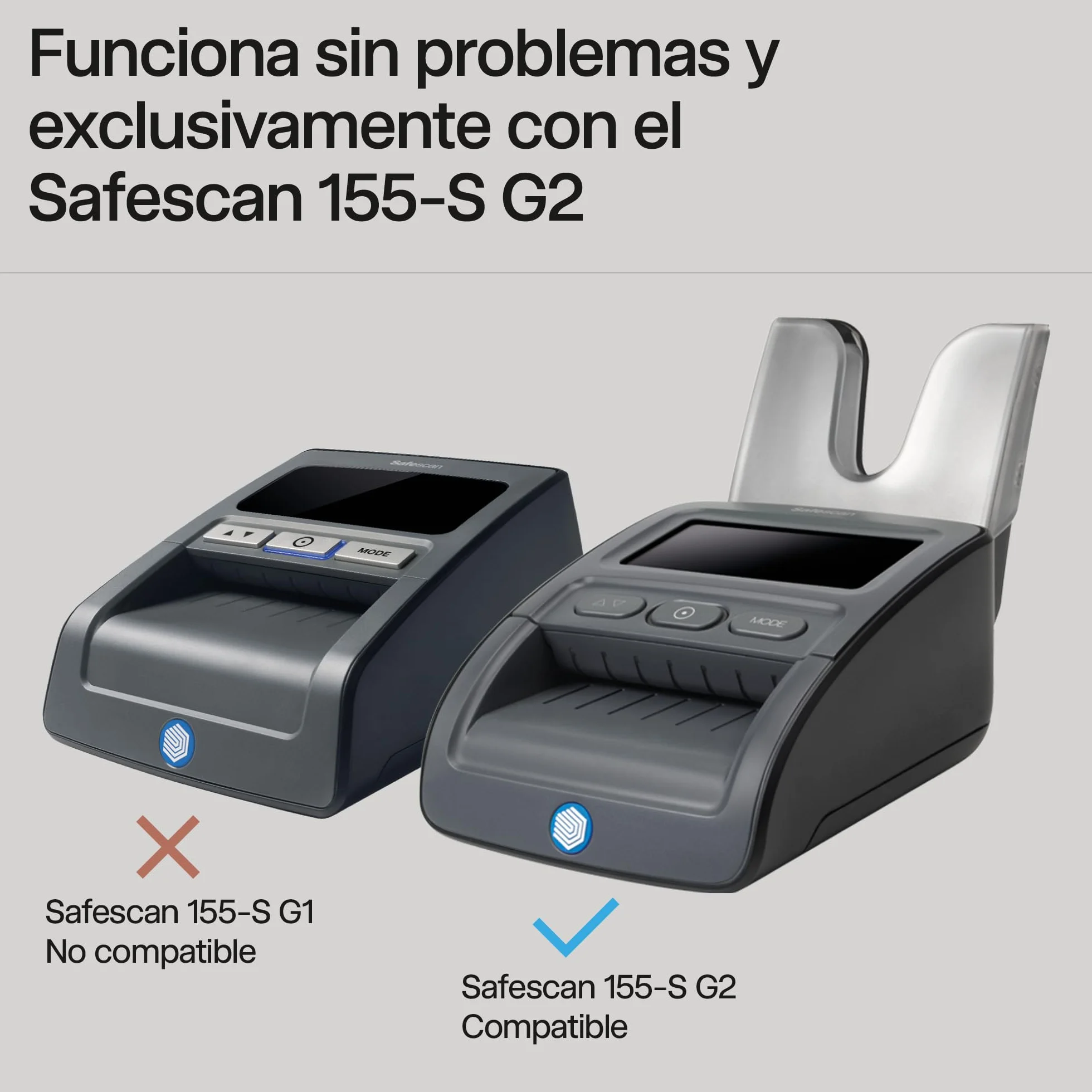 Safescan RS-100 Apilador recoger billetes verificados detector billetes falsos extraíble fija Safescan 155-S