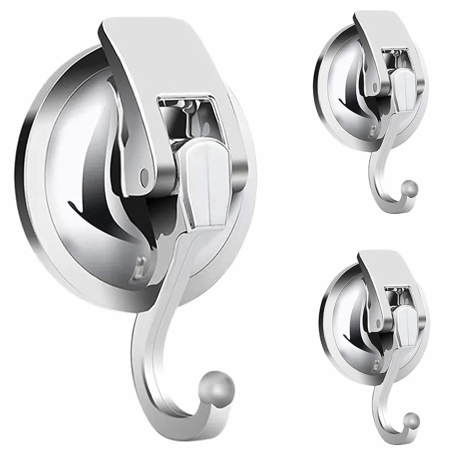 Ganchos Ventosa para Pared Baño, 3 Piezas Gancho Ventosa Vacio Sin Agujeros Ganchos Ventosa Súper Fuerte Ganchos Pared Puerta Impermeable Ganchos Succion de Plástico para Colgar Toallas Cocina Ducha