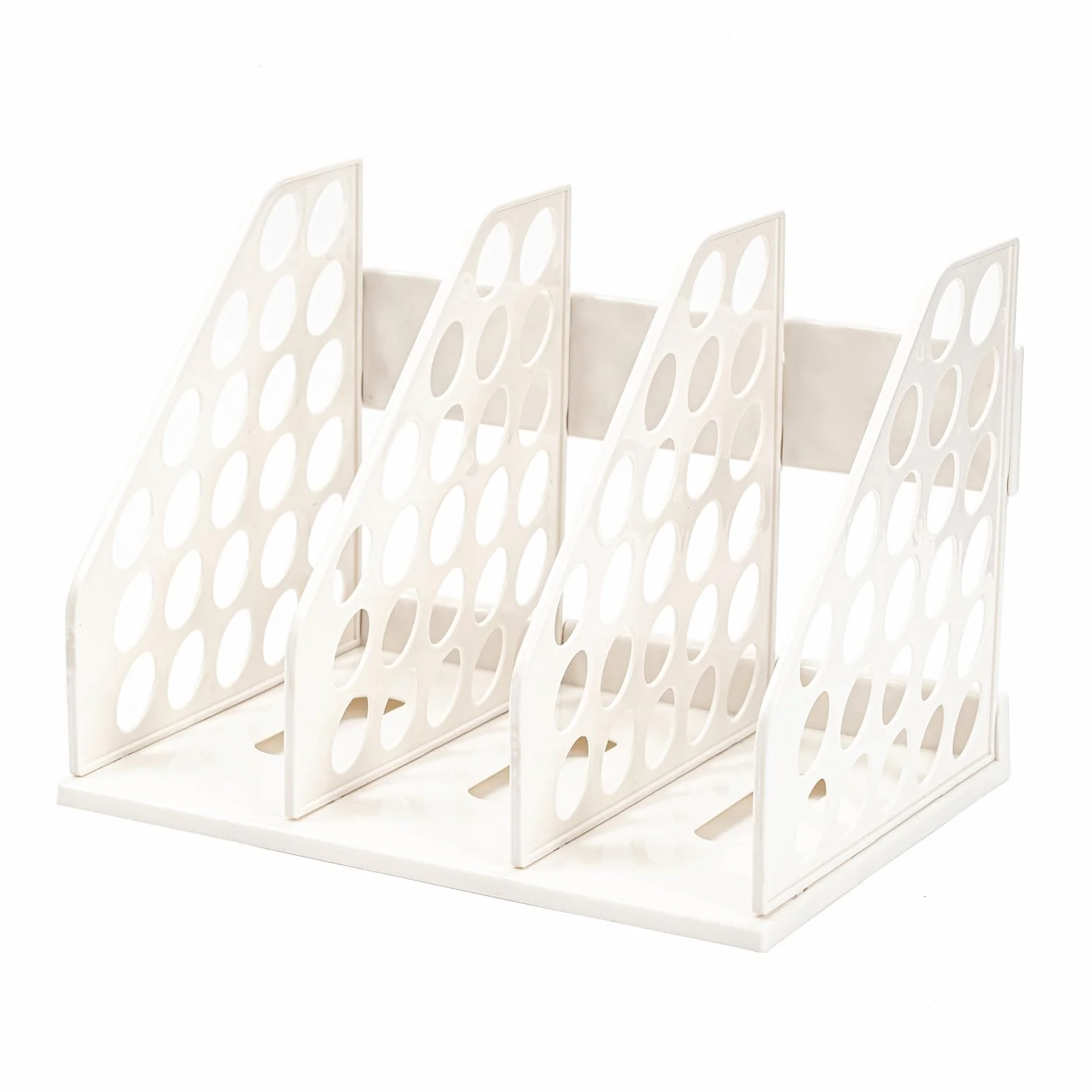 Soporte para archivos A4, organizador vertical de escritorio 3 compartimentos, almacenamiento de revistas oficina