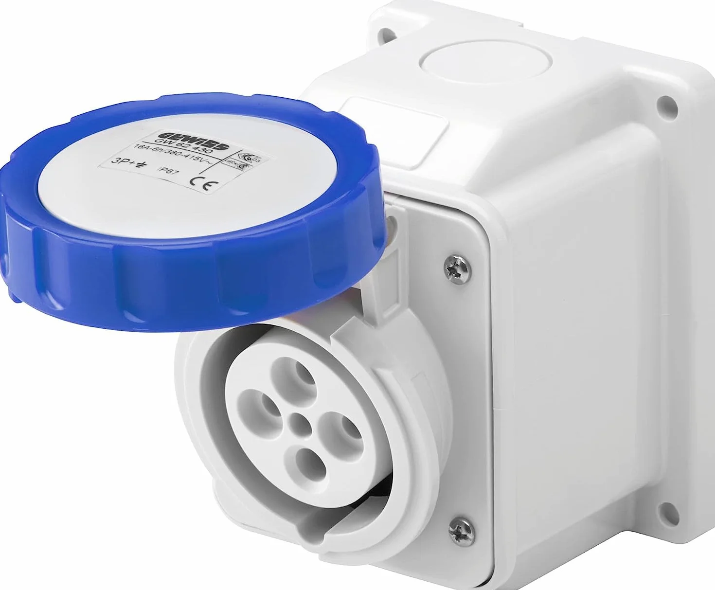 Gewiss GW62404 - Toma de Corriente (2P+T, 6 h, CE, ENEC, Azul, IP44, 230 V)