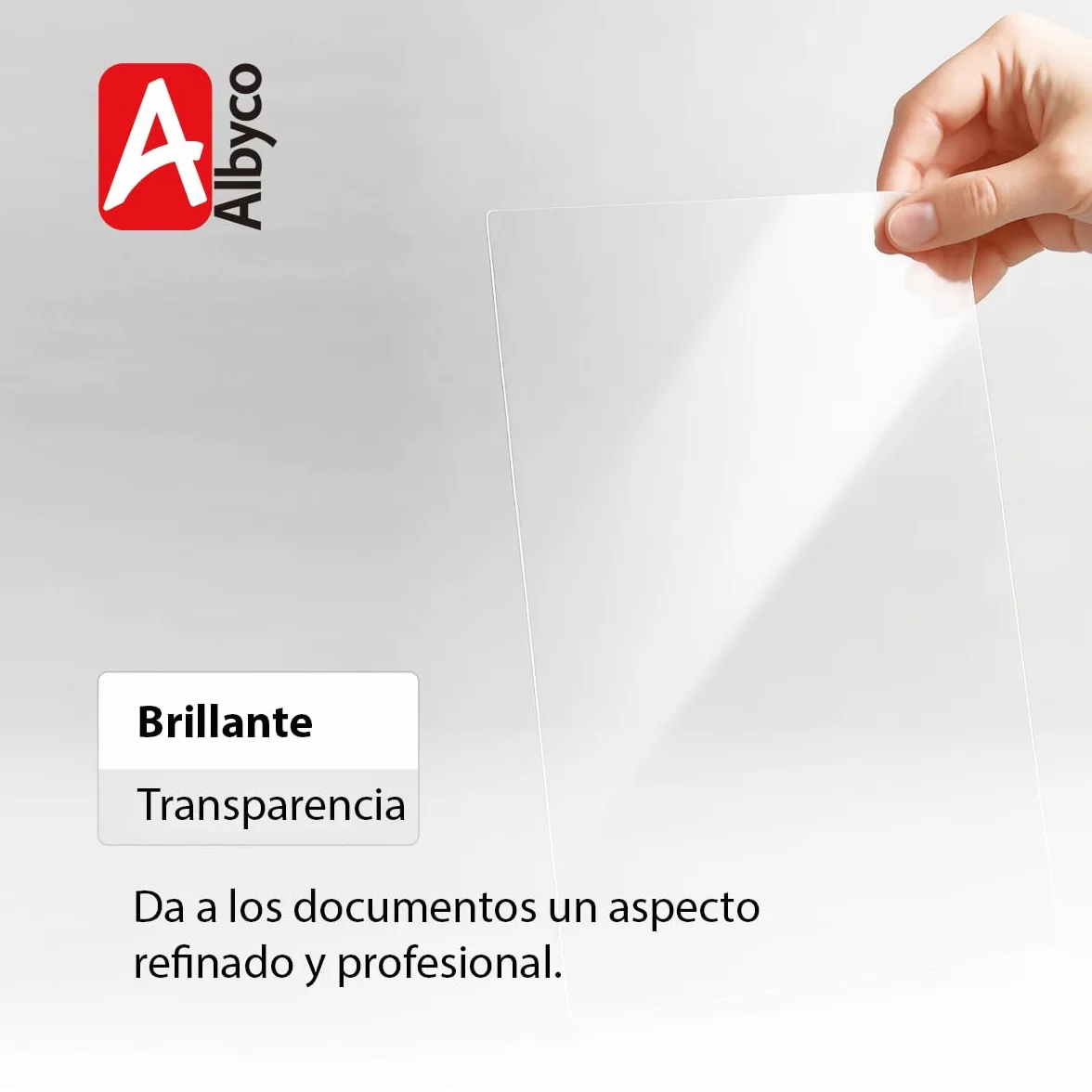 Albyco Cubiertas Transparentes Brillantes PVC A4 0,15 mm 150 Micras Portadas para Encuadernar