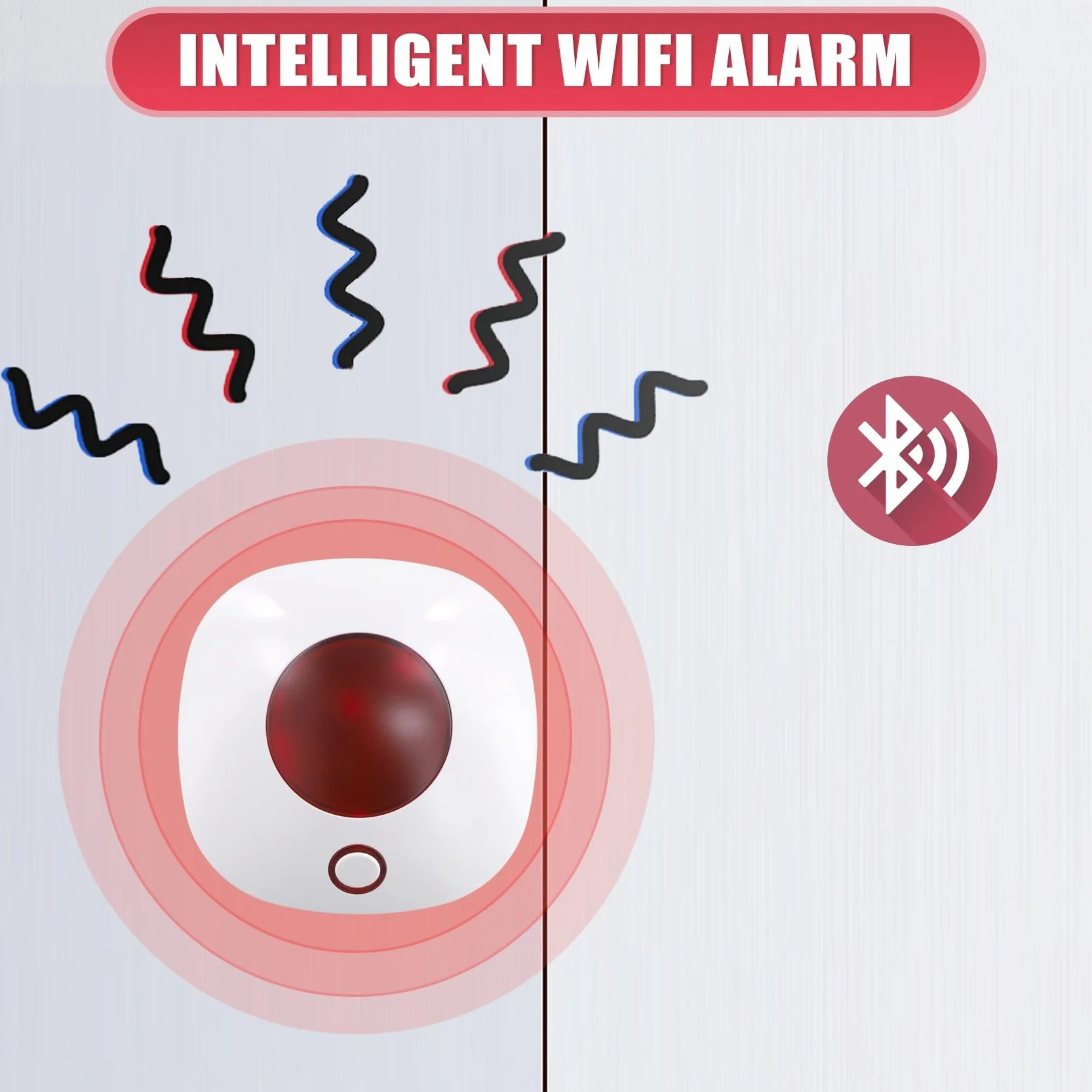 Sirena de Alarma con Luz de Sonido Inteligente WIFI 110dB TUYA Sirena de Protección de Seguridad de Seguridad de Alarma para el Hogar Enchufe Europeo