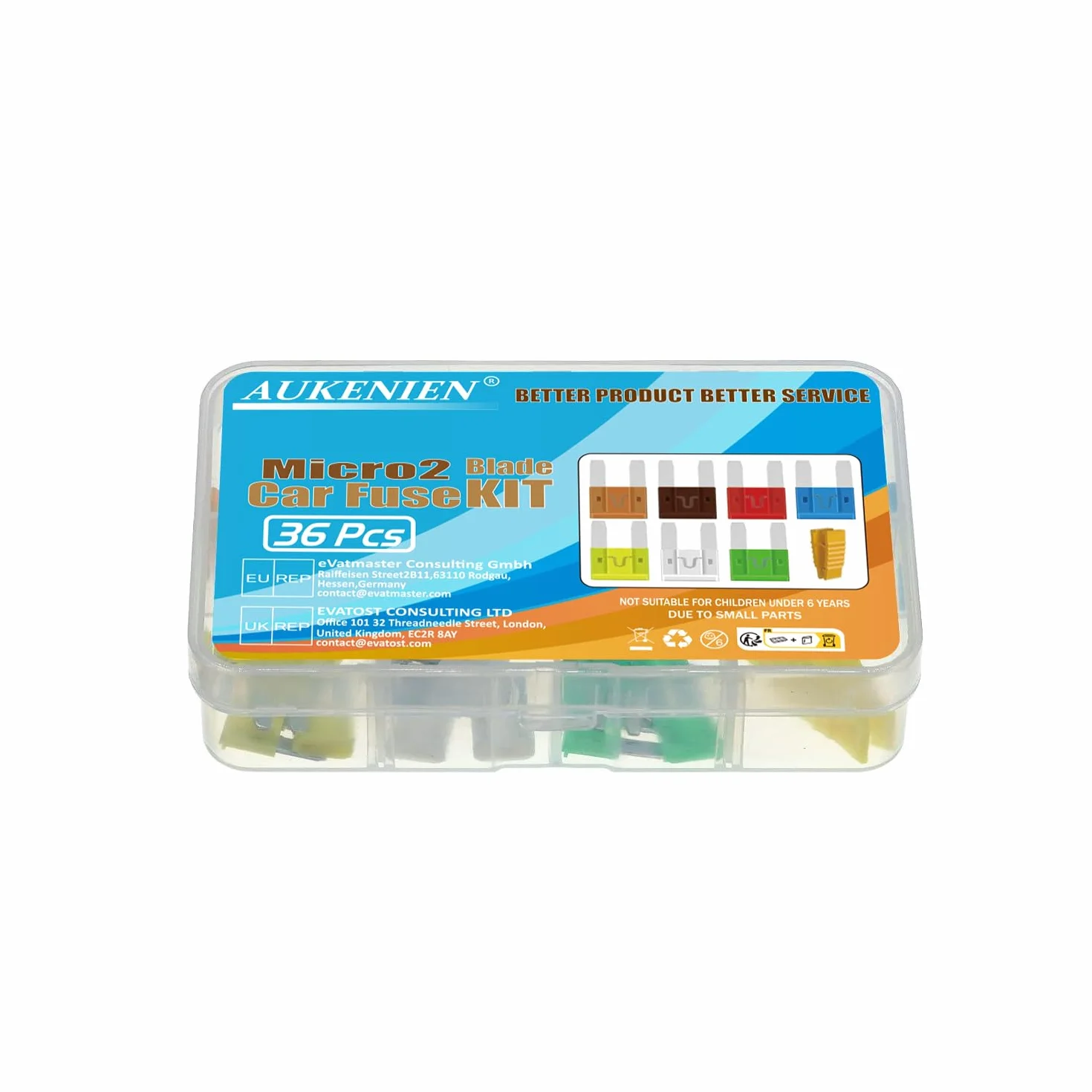AUKENIEN Micro2 Fusibles Coche Kit 5A 7,5A 10A 15A 20A 25A 30A Fusibles 12V Micro 2 Fusible Coche para Moto Automóviles Autocaravana Caravanas Vehículos Camper
