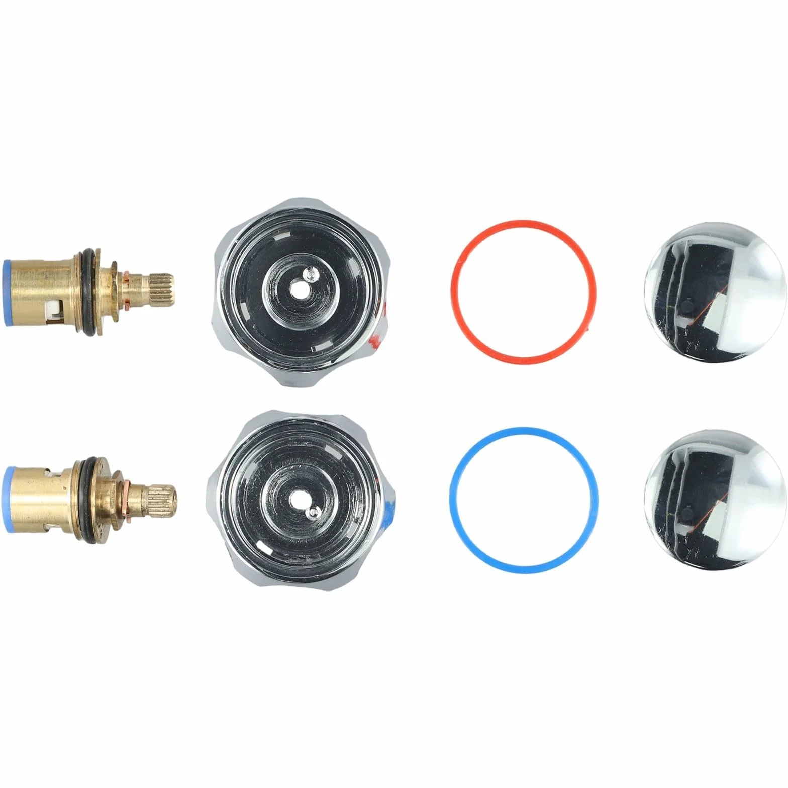 Kit de grifo caliente y frío, cabezales de conversión cromados, reemplazo de 1/2 para fregadero de lavabo