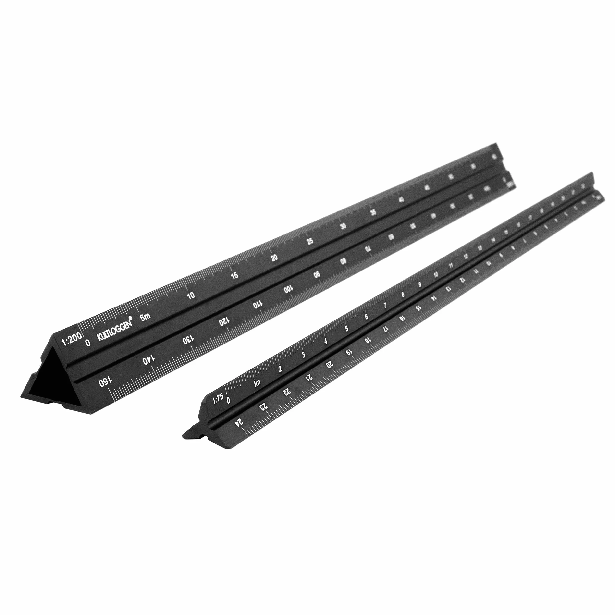 Escala triangular aluminio Regla grabada con láser 2 piezas