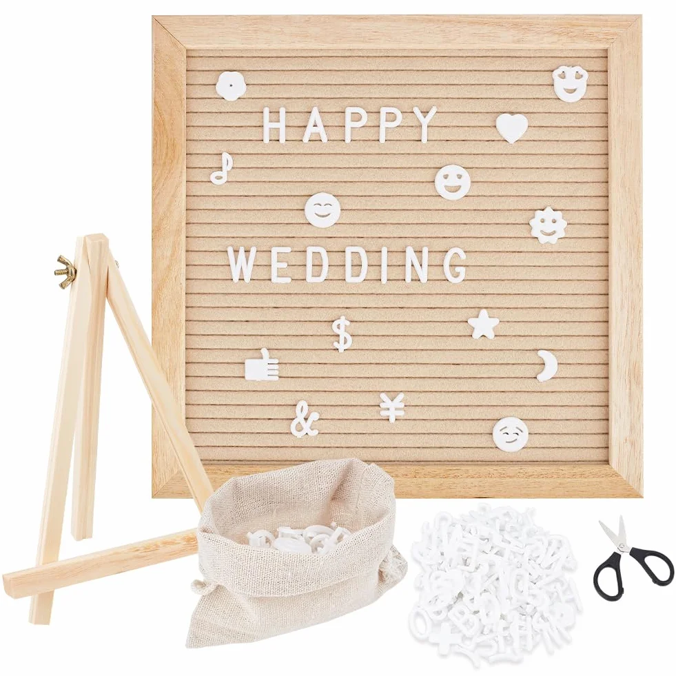 OLYCRAFT Tablero de Letras de Madera 25x25 cm con Soporte 340 Uds