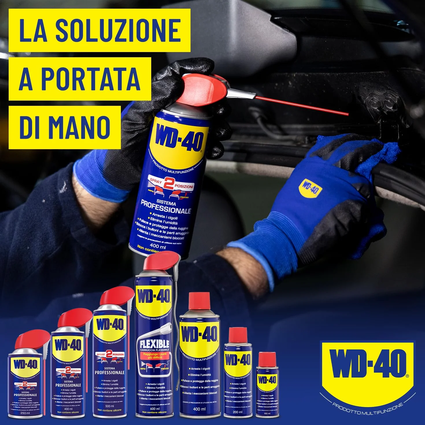 WD-40 Producto multifunción – Lubricante en spray con sistema profesional de doble posición, 500 ml, 6 unidades