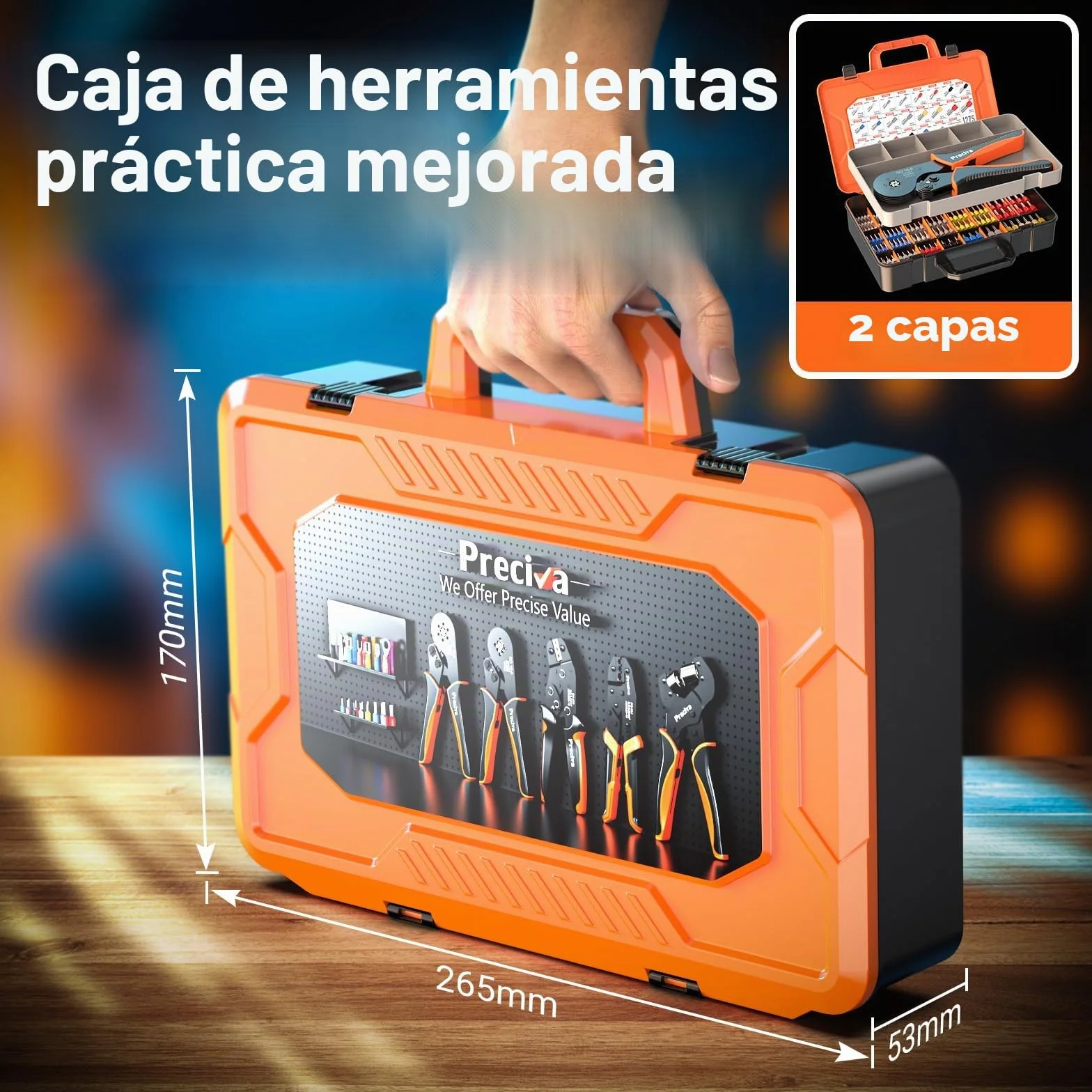 0,08-16 mm² Preciva crimpadora terminales electricos, 1275 piezas Tenazas de engaste de cabeza simple y doble Terminales de doble cable. Adecuadas para bricolaje doméstico e industrial.