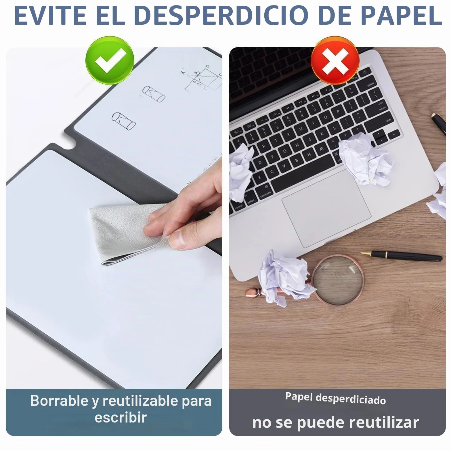 Pizarra Blanca Pequeña A5 Rotulador Borrable Reutilizable Libreta de Escritorio Borrado en Seco Oficina Estudios