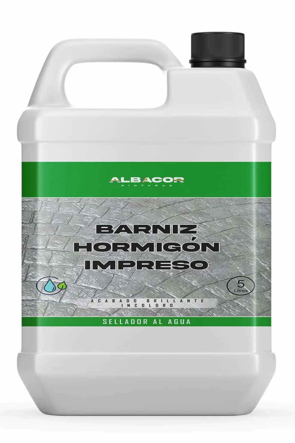 Barniz - Resina para Hormigón Impreso -5L- | Indicado para la Protección, Sellado, Decoración de Pavimentos Impresos Creando una Película Transparente e Incolora (5 Litros)