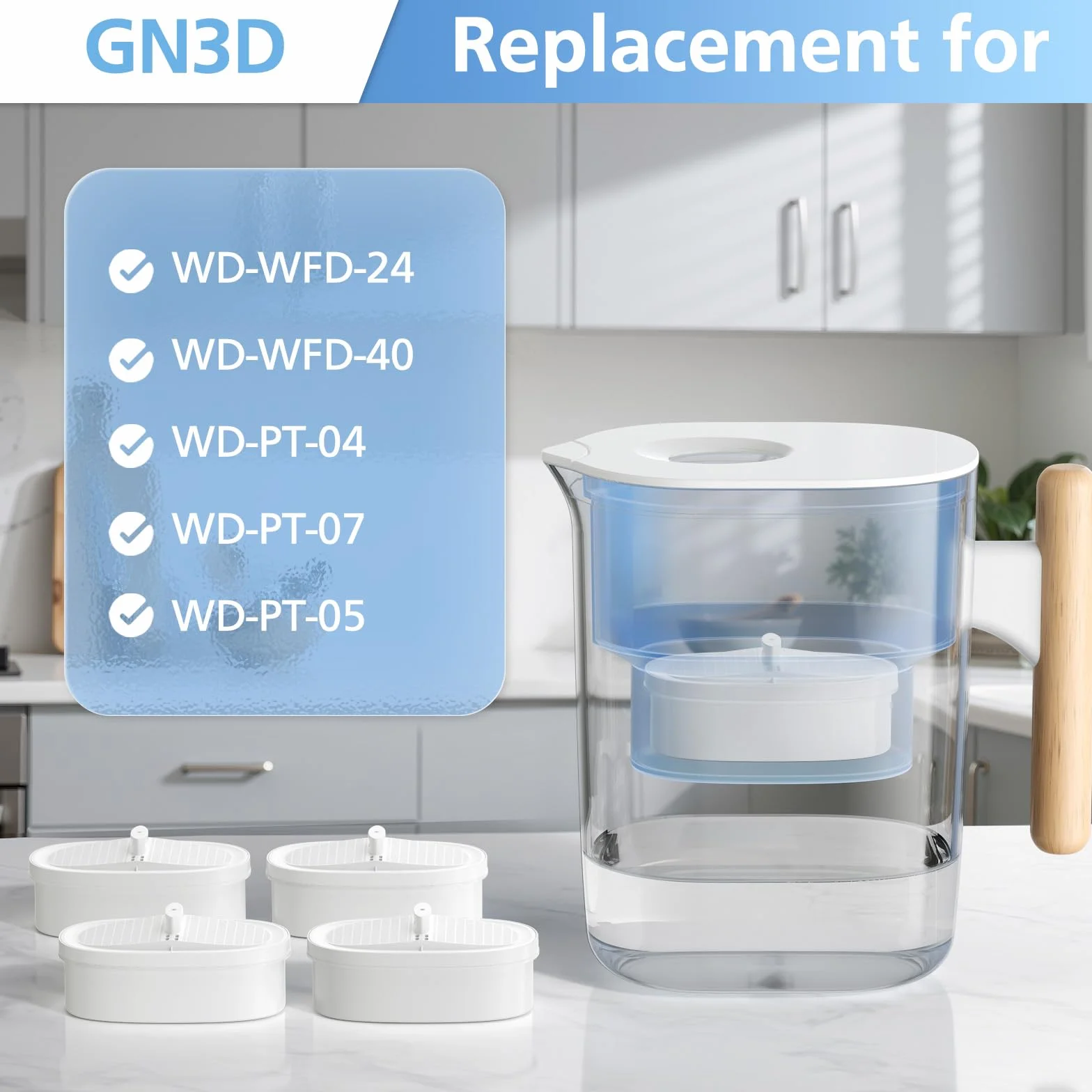 4 filtros de agua de repuesto para Waterdrop WD-PF-01A Plus, cartuchos de filtro de agua compatibles con todos los sistemas de filtración de tanques Waterdrop, certificado NSF, reduciendo impurezas
