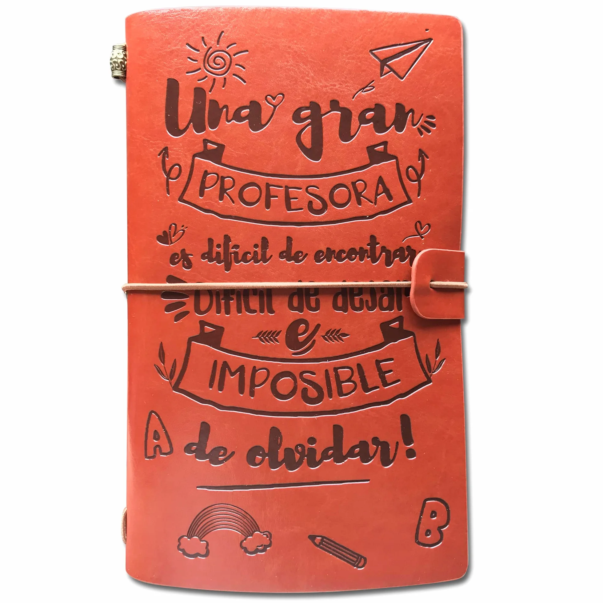 Regalo para Profesora, Cuaderno de Cuero A5, Tapa de Cuero PU, Regalos Originales Fin de Curso