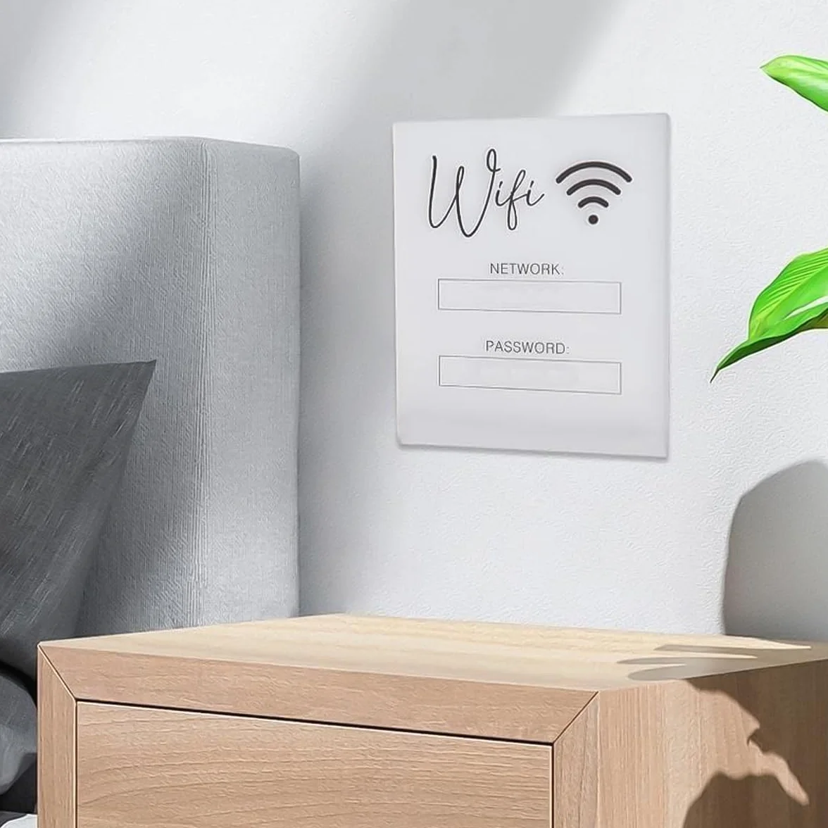 Pizarra De Acrílico Blanco Con Contraseña WiFi, Señal WiFi Estilo Pizarra