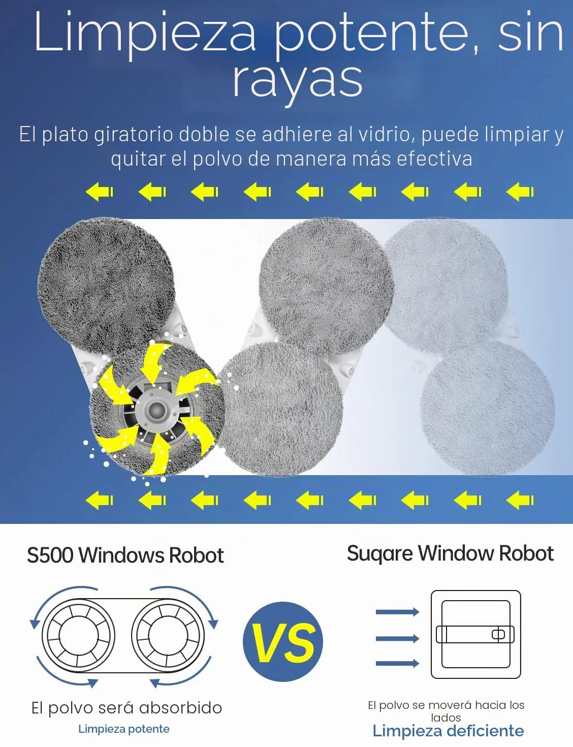 S500 Robot Limpiacristales Limpia Cristales Robot Eléctrico (S500)