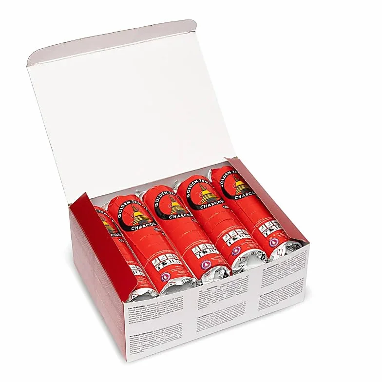 Carbón ahumado 33 mm 100 pastillas encendido rápido 20-30 minutos combustión bajo humo inodoro para incienso resinas hierbas
