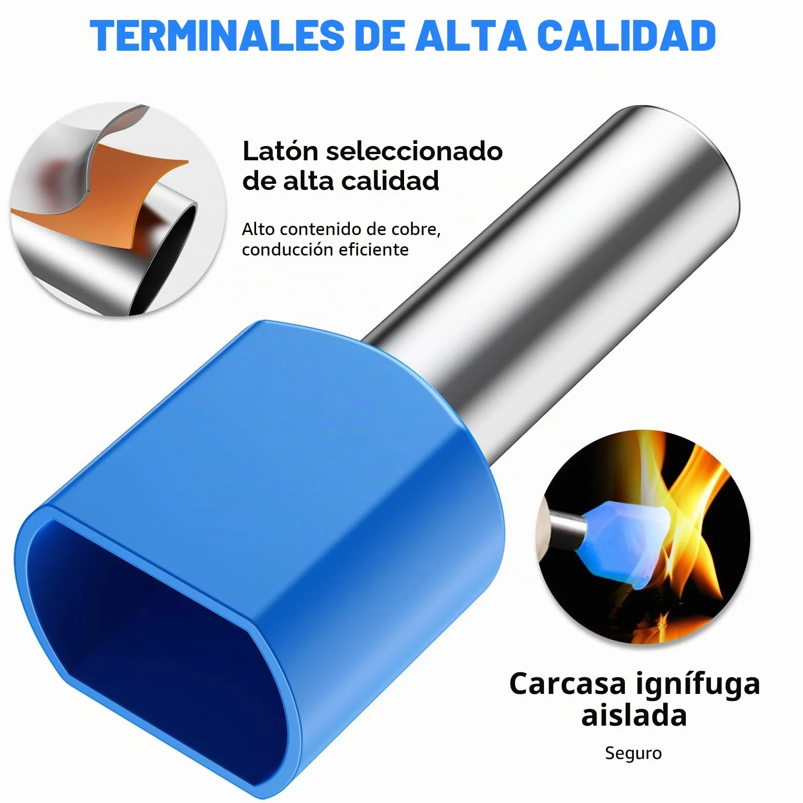 Terminales eléctricos, 1200 terminales eléctricos Preciva, 300 terminales de dos hilos más 900 terminales de hilo individual, adecuados para engarzado DIY e industrial