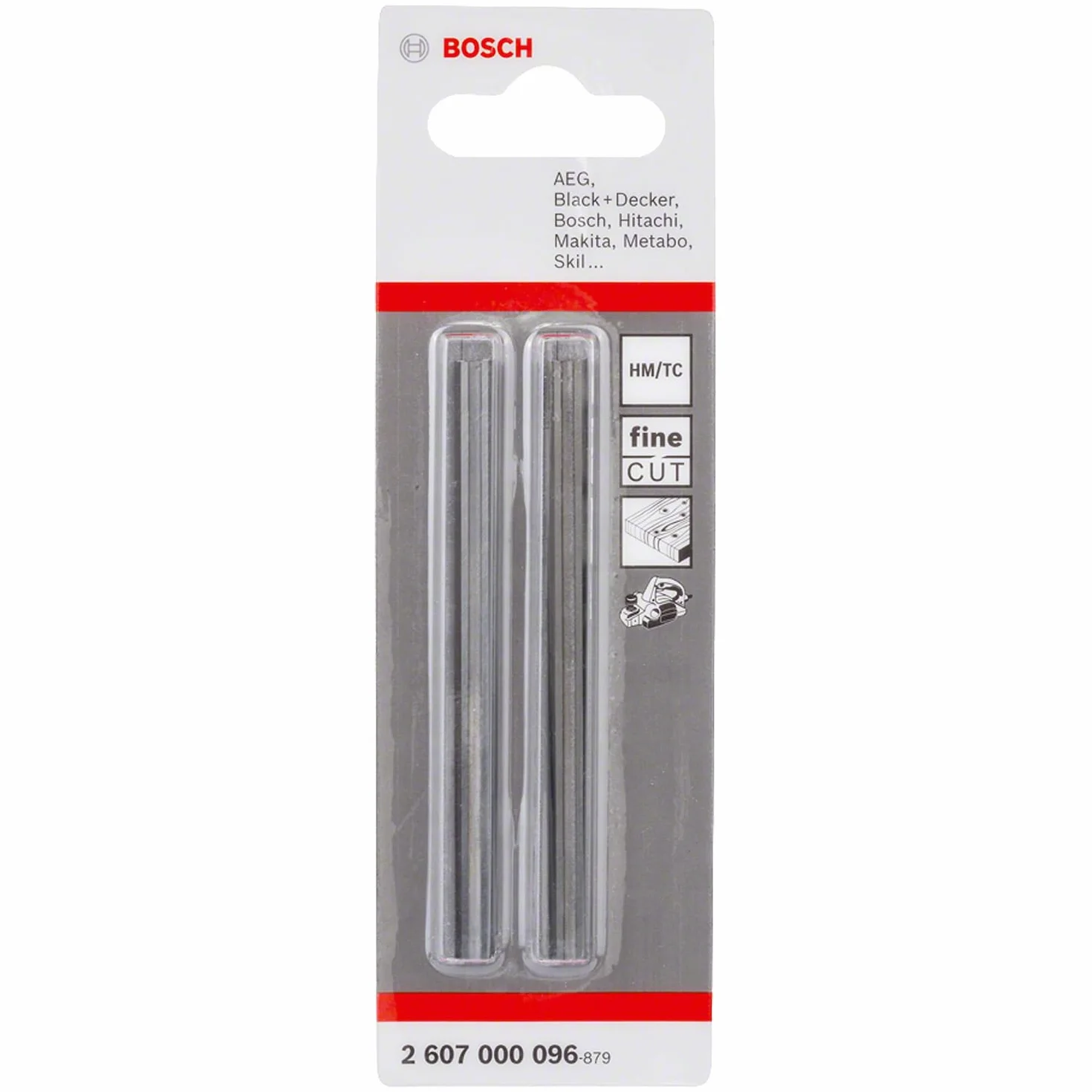 Bosch Professional 1x Cuchilla para Cepillo (para Madera dura, Aglomerado, 82 mm, Recta, Carburo de Tungsteno, 40°, Accessorio Cepillo)