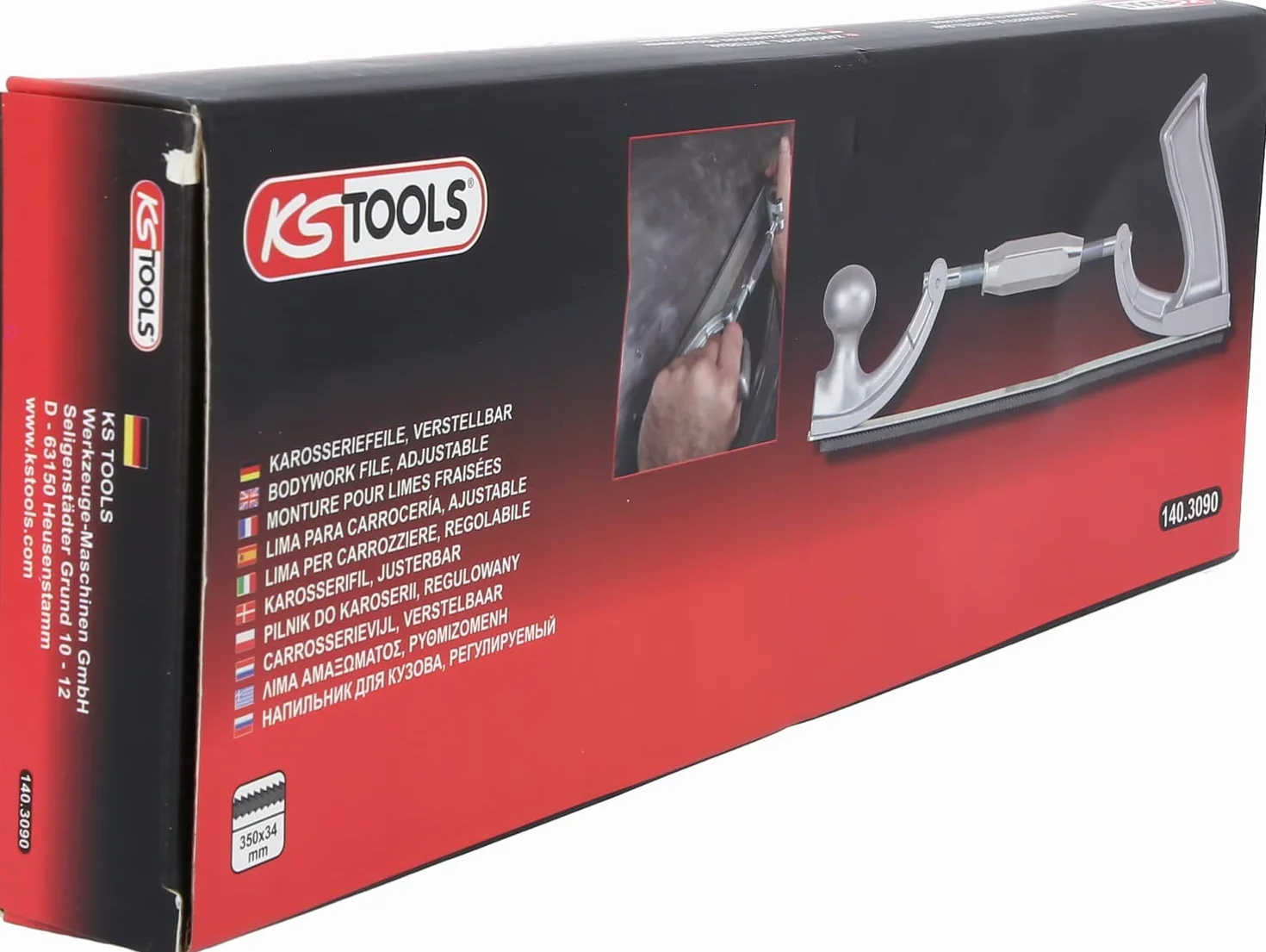 KS Tools 140.3090 Lima para carroceros, completa con hoja