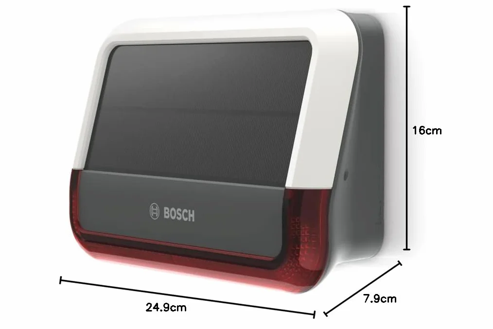 Bosch Smart Home sirena exterior, un sistema de alarma inalámbrico con panel solar, le avisará mediante notificaciones